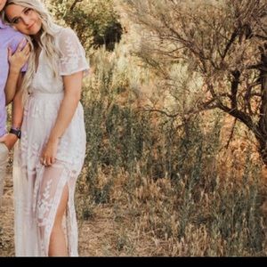 Beautiful soft blue lace dress/ romper